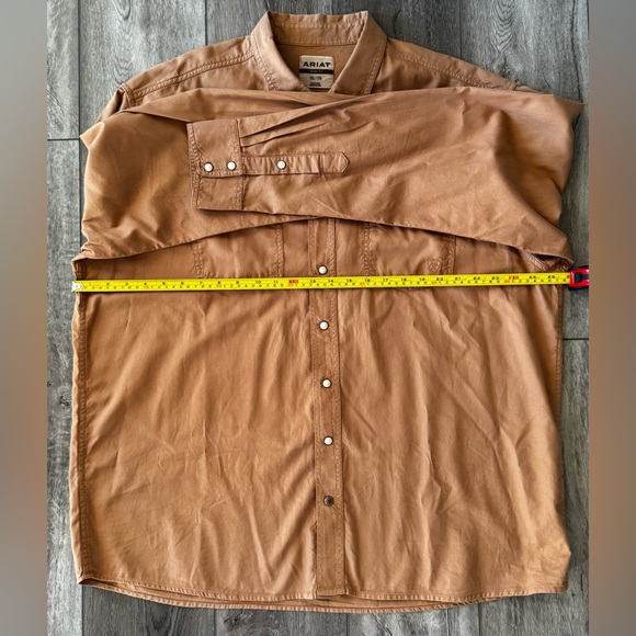 ARIAT Mens Ace Retro Snap Long Sleeve Shirt XXL / 2XL Western Cowboy 100% Cotton - Picture 3 of 16